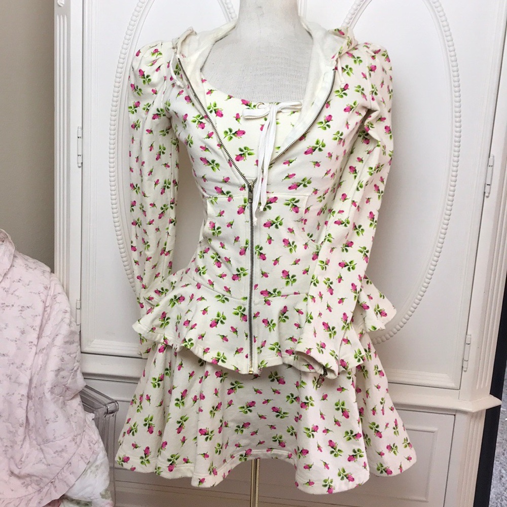 Vintage Betsey Johnson Floral Dress & Hoodie Set